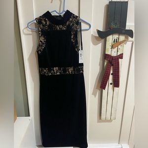 Black velvet and lace dress by Bisou Bisou